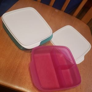 New Tupperware lunch storage w divider inside.